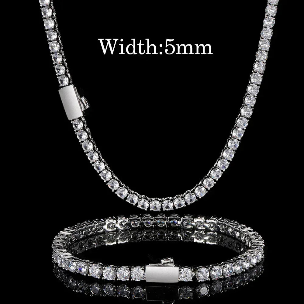 Tennis Chain Zircon Hip Hop Necklace Rapper Iced Out Chain Style for Men | Caratix Jewelry - CaratixJewelry